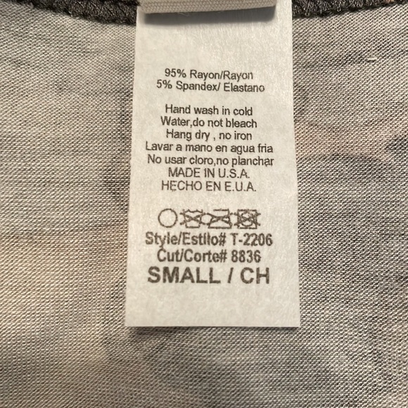 NWOT- 7th Ray- size small- camo/black white striped. Twist front top - Picture 5 of 9